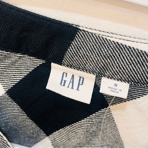 NWT Gap Checkered shirtdress black white size small - Picture 2 of 6